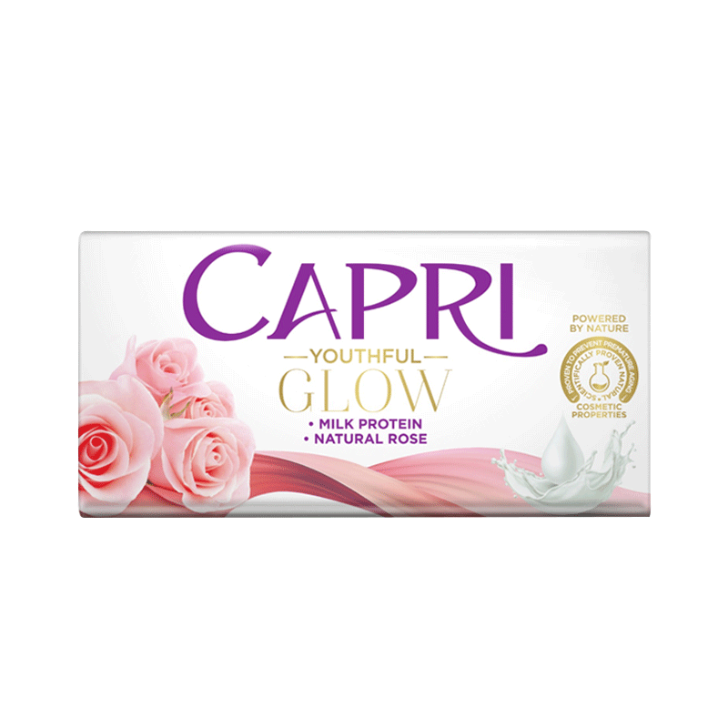 CAPRI SOAP GLOW MILK PROTEIN NATURAL ROSE 120GM