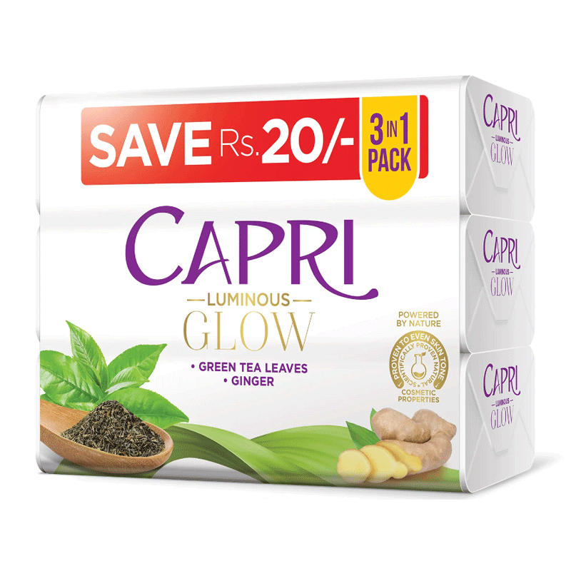 CAPRI GLOW GREEN TEA LEAVES GINGER 120GMX3