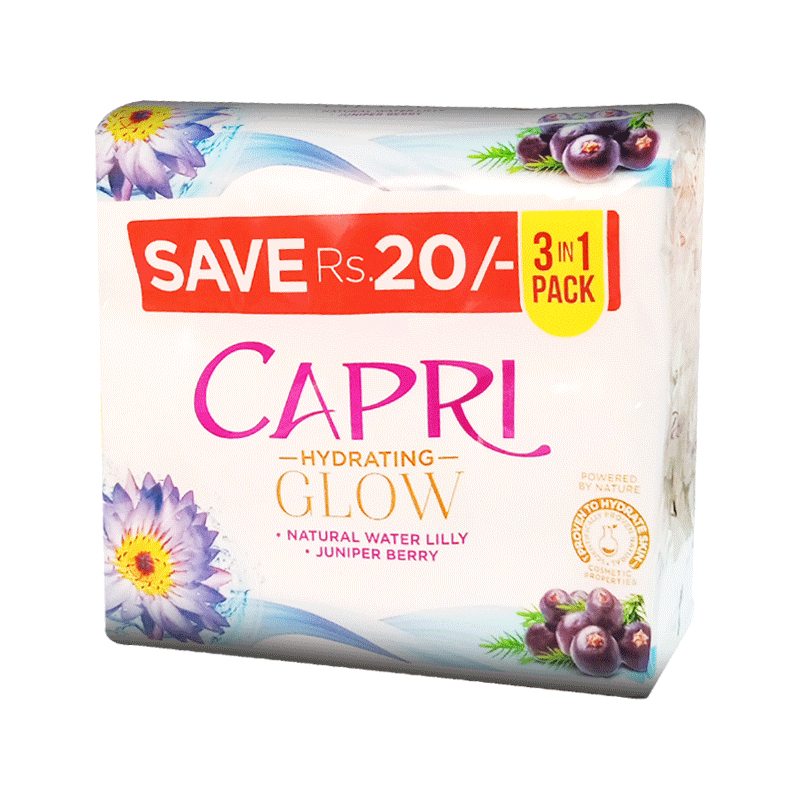 CAPRI SOAP GLOW WATER LILY JUNIPER BERRY 120GMX3