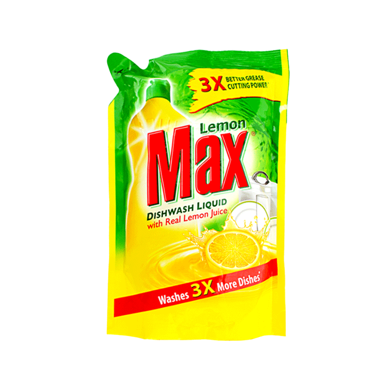 LEMON MAX DISHWASH LIQUID 450ML POUCH