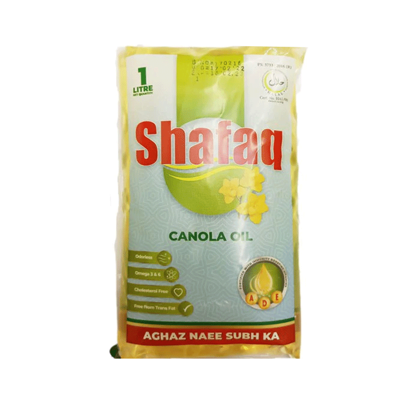 SHAFAQ CANOLA OIL 1LTR POUCH