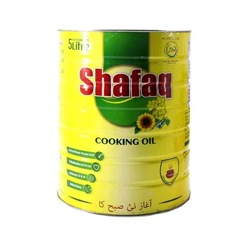SHAFAQ COOKING OIL 5LTR TIN
