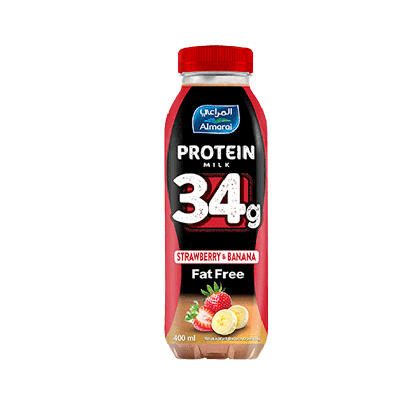 ALMARAI PROTEIN MILK STRAWBERRY&BANANA 400ML