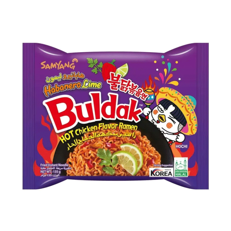 SAMYANG NOODLES HABANERO LIME HOT CHICKEN PURPLE 135GM
