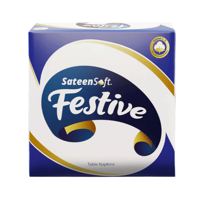 SATEENSOFT TISSUE COTTON WIPES FESTIVE TABLE NAPKIN 50`S