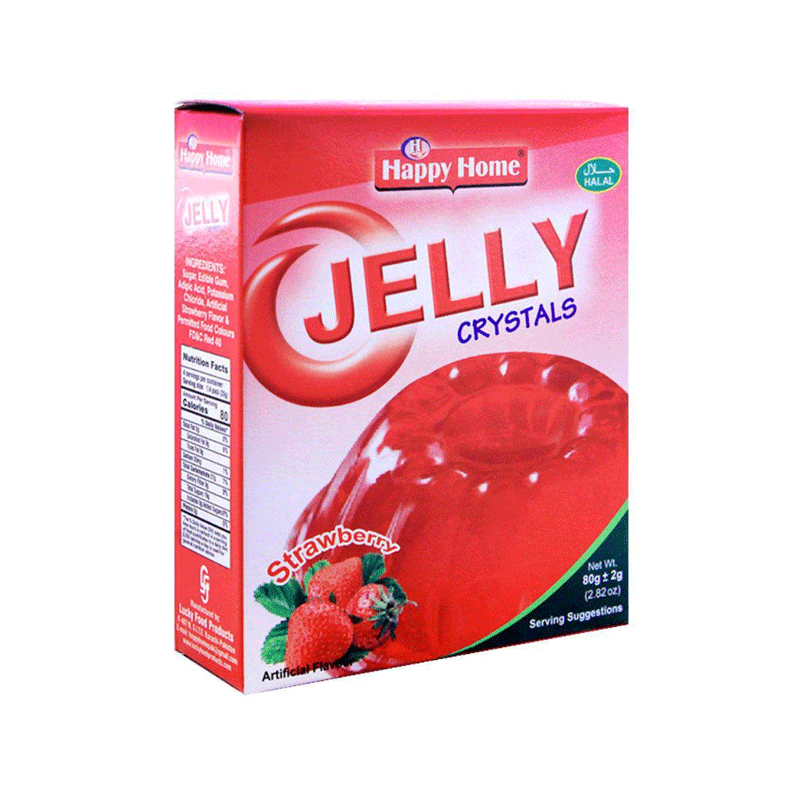 HAPPY HOME JELLY CRYSTALS STRAWBERRY 80G