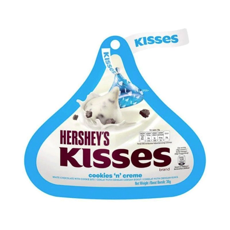 HERSHEYS KISSES CHOCOLATE COOKIES N CREAM 36GM
