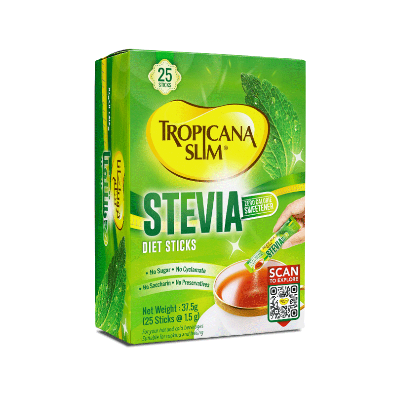 TROPICANA SLIM STEVIA SWEETNER DIET STICKS 25`S