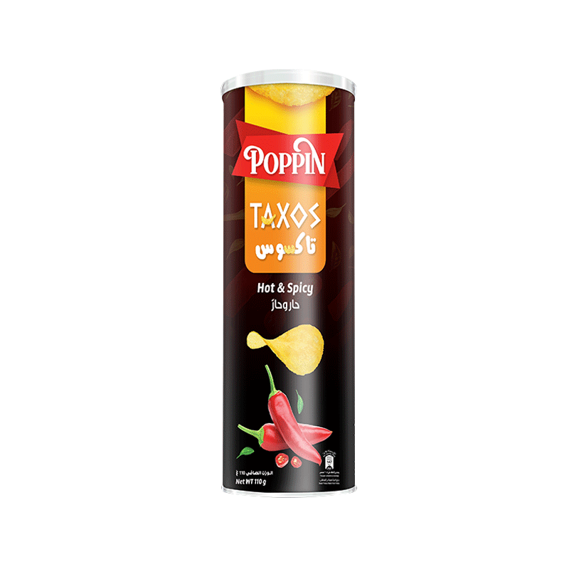 POPPIN TAXOS CHIPS HOT & SPICY 110GM