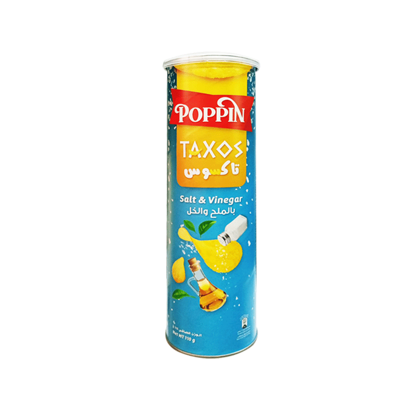 POPPIN TAXOS CHIPS SALT & VINEGAR 110GM