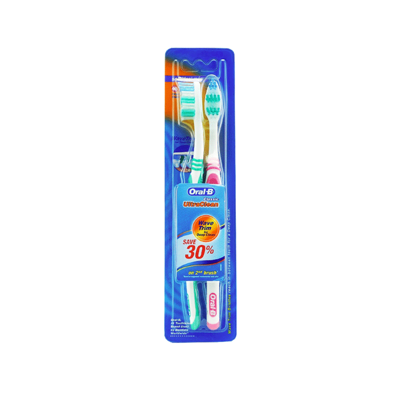 ORAL B TOOTHBRUSH CLASSIC ULTRACLEAN MEDIUM TWIN PACK