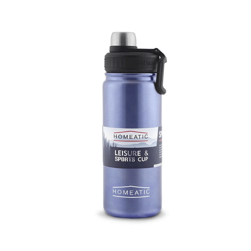 HOMEATIC STEEL WATER BOTTLE 650ML, MODEL HKD-859 1PCS