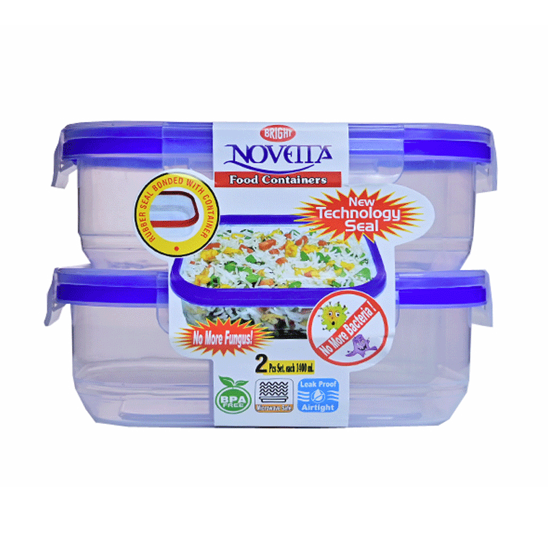 NOVETTA FOOD CONTAINER PLASTIC 2'S SET, 1PCS