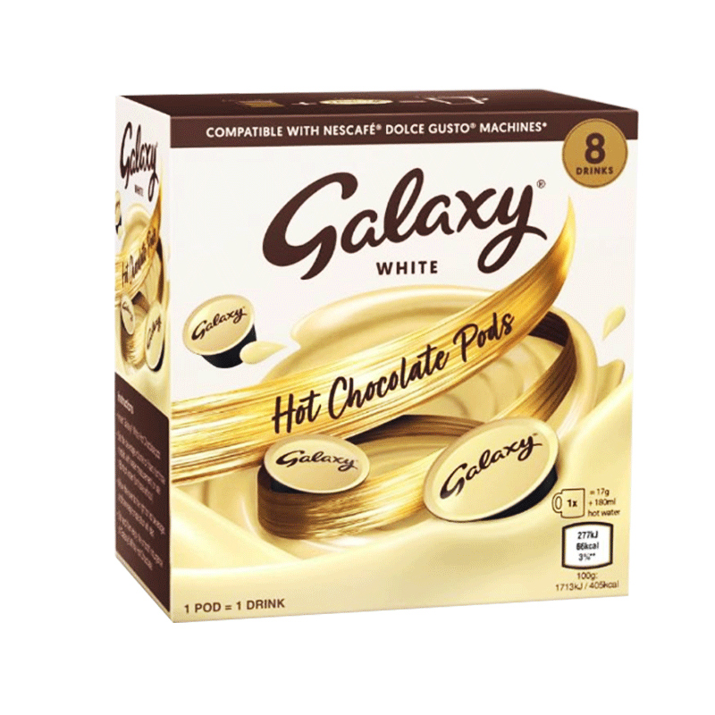 GALAXY WHITE HOT CHOCOLATE PODS 8'S BOX