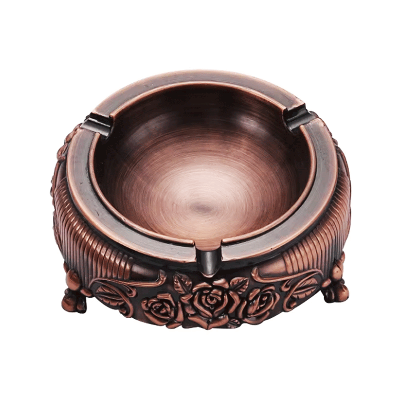 VINTAGE METAL ASHTRAY BRASS RED COPPER 8158