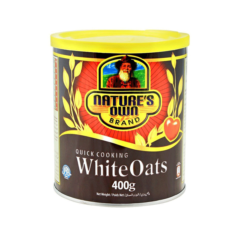 NATURES OWN WHITE OATS 400GM TIN