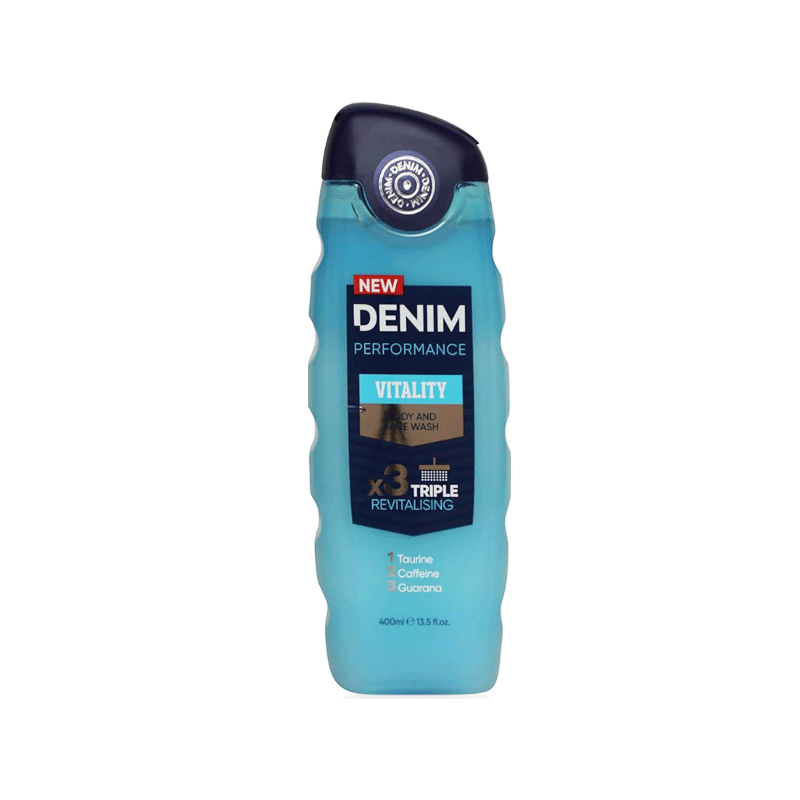 DENIM VITALITY BODY AND FACE WASH 400ML