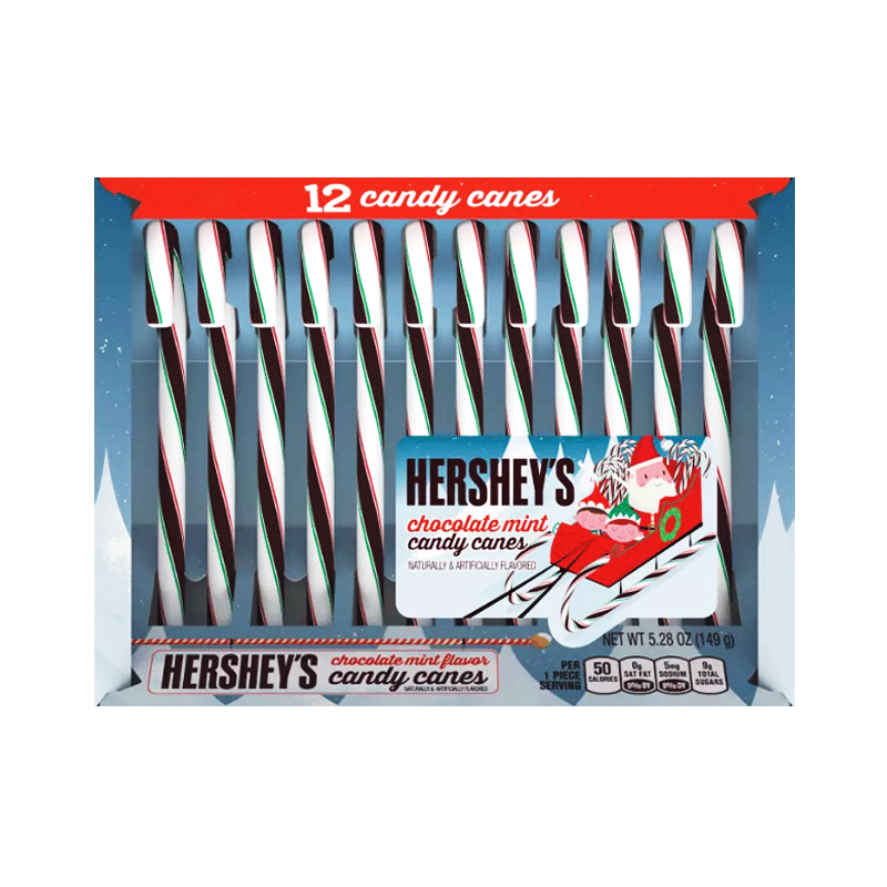 HERSHEYS CHOCOLATE MINT CANDY CANES 149GM