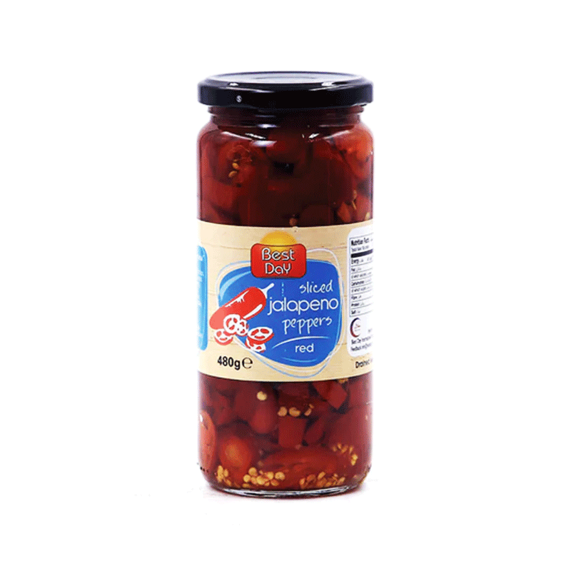 BEST DAY RED JALAPENI PEPPER SLICE 480GM
