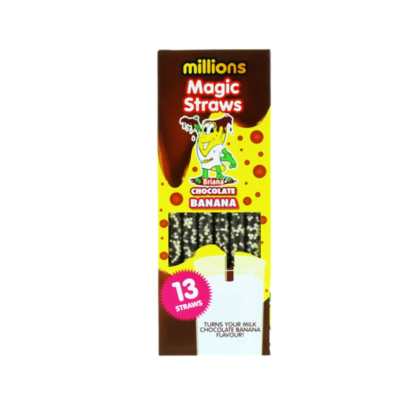 MILLIONS MAGIC STRAWS BRIANA CHOCOLATE BANANA 78GM