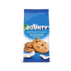 BOUNTY MILK CHOCOLATE & COCONUT SOFT BAKED COOKIES 180GM