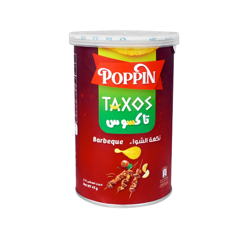 POPPIN TAXOS CHIPS BARBEQUE 45GM