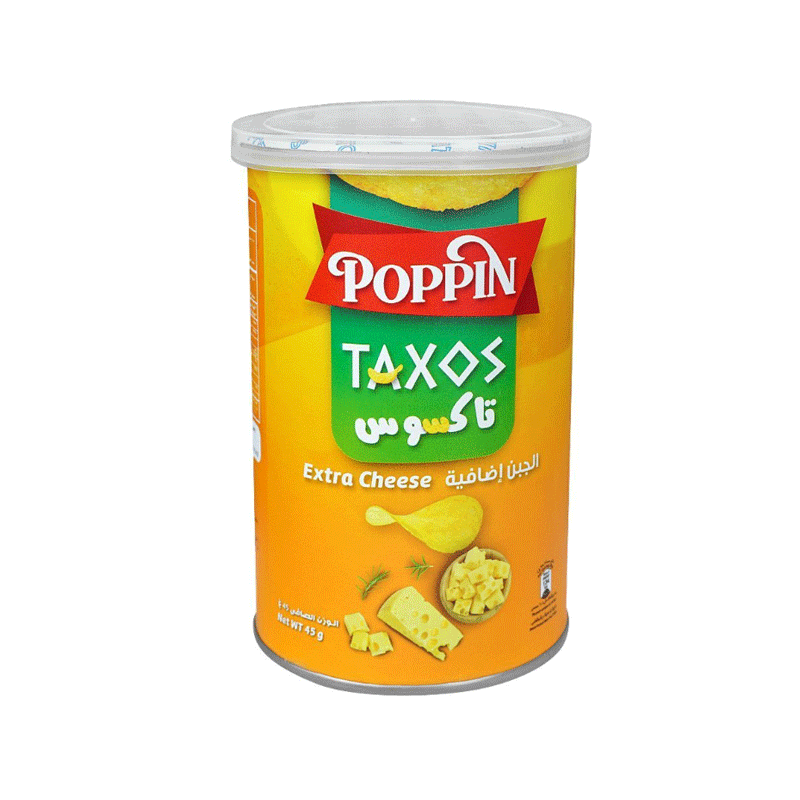 POPPIN TAXOS CHIPS EXTRA CHEESE 45GM