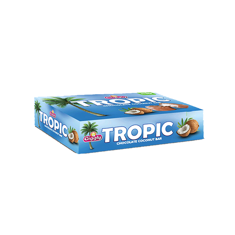 GIGGLY TROPIC CHOCOLATE COCONUT BAR 18'S BOX