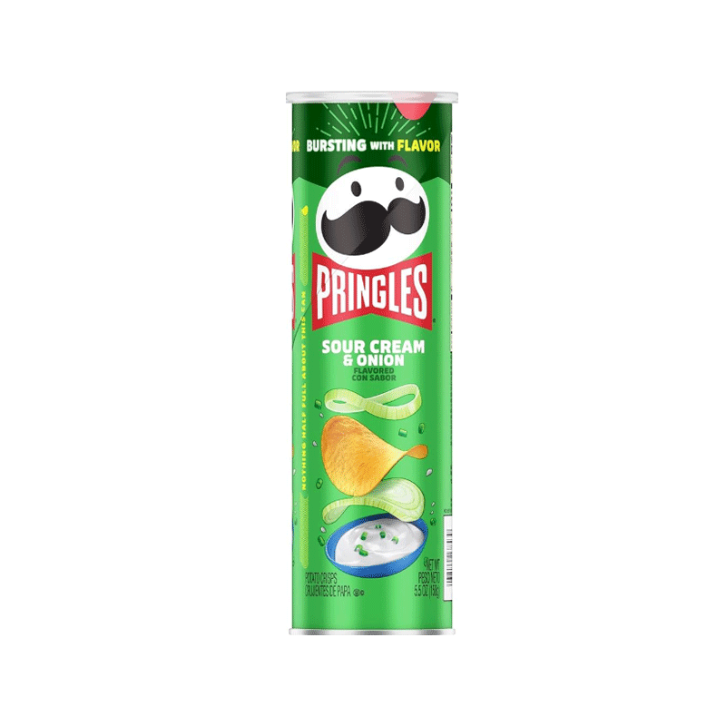 PRINGLES POTATO CHIPS SOUR CREAM AND ONION 158GM
