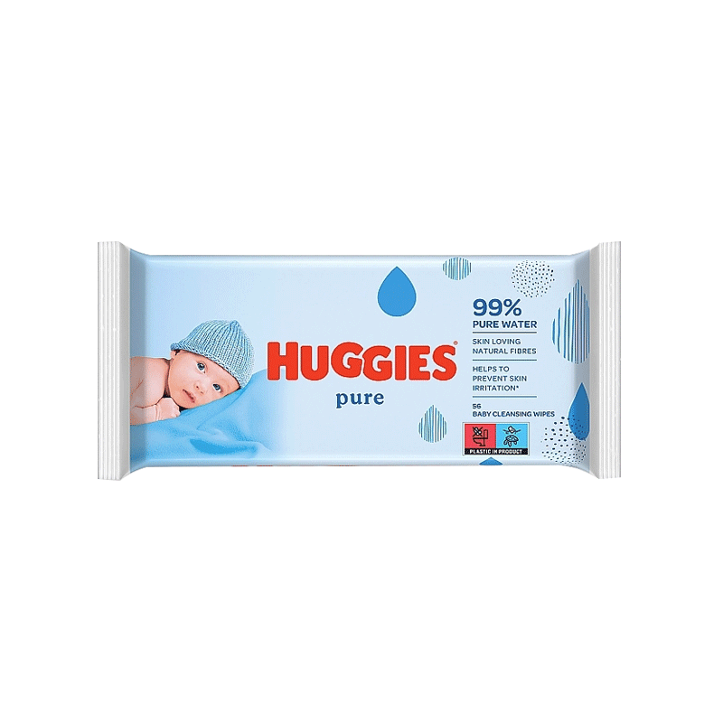 HUGGIES BABY WIPES PURE 56'S 1PCS