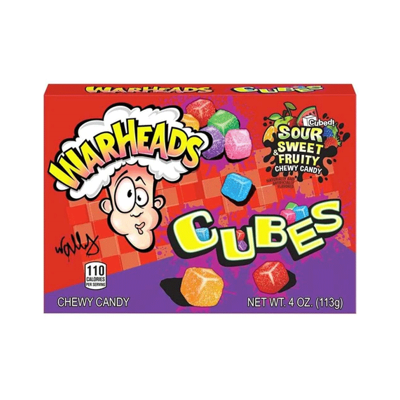 WARHEADS CUBES SOUR FRUITY & CHEWY CANDY 99GM