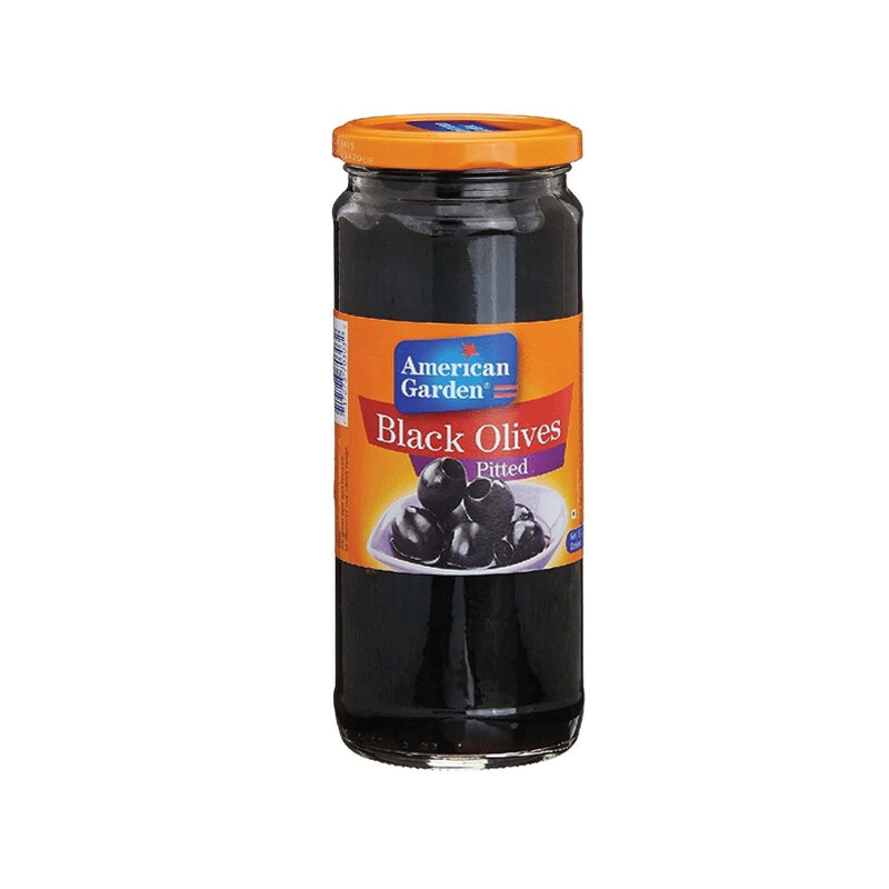 AMERICAN GARDEN OLIVES BLACK PITTED 450GM