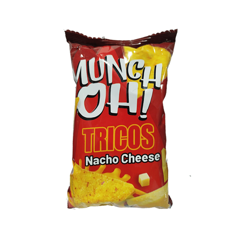 MUNCH OH TRICOS NACHO CHEESE SNACK 64GM