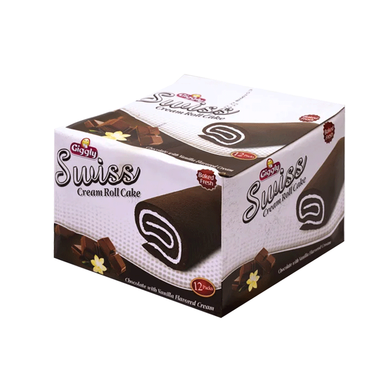 GIGGLY SWISS JAM ROLL CHOC VANILLA 12PCS