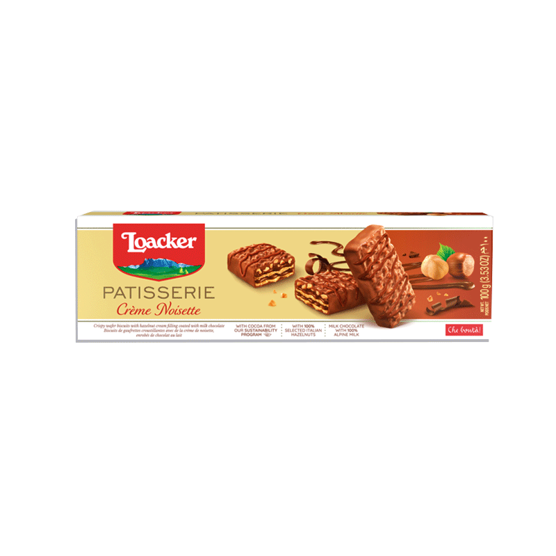 LOACKER QUADRATINI NOISETTE 100GM