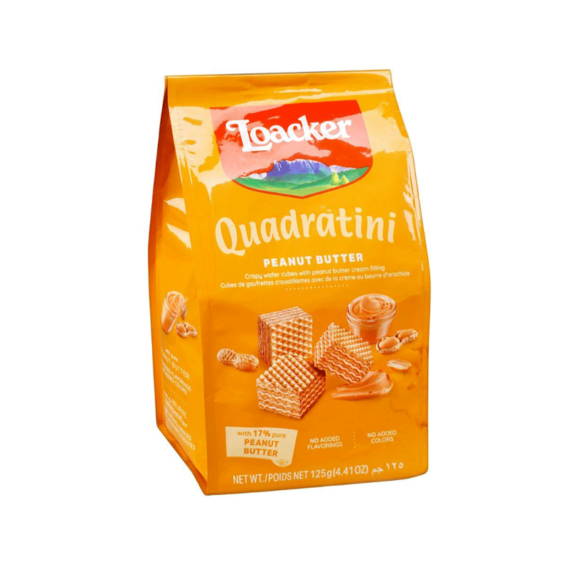 LOACKER QUADRATINI PEANUT BUTTER 125GM
