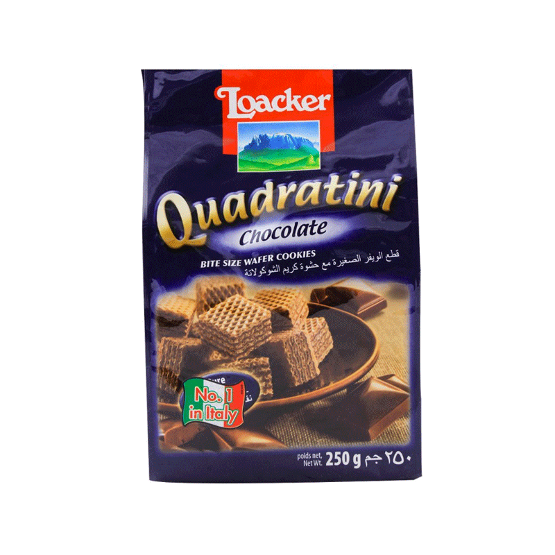 LOACKER WAFERS CUBES 250GM CHOCOLATE