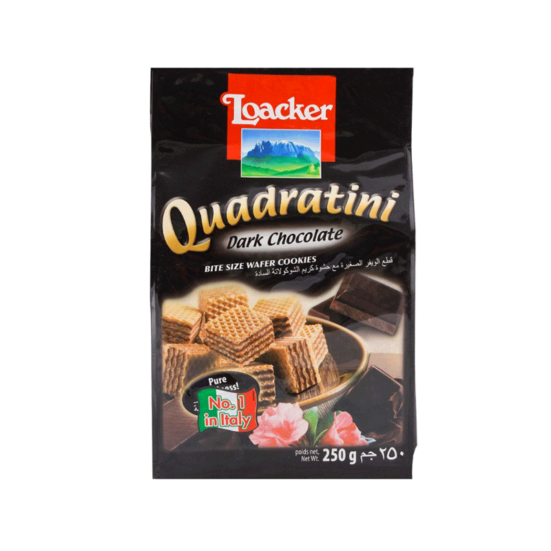 LOACKER QUADRATINI DARK CHOCOLATE 250GM