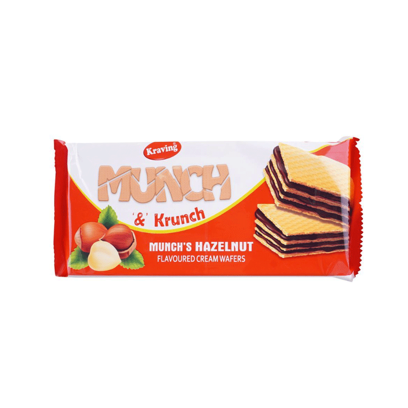 KRAVING MUNCH WAFERS HAZELNUT 75GM