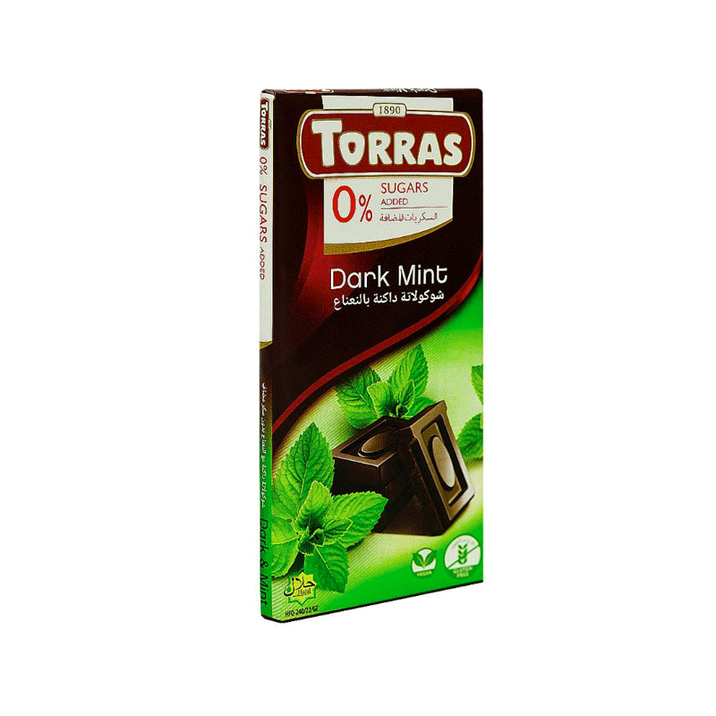 TORRAS CHOCOLATE DARK & MINT SUGAR FREE 75GM
