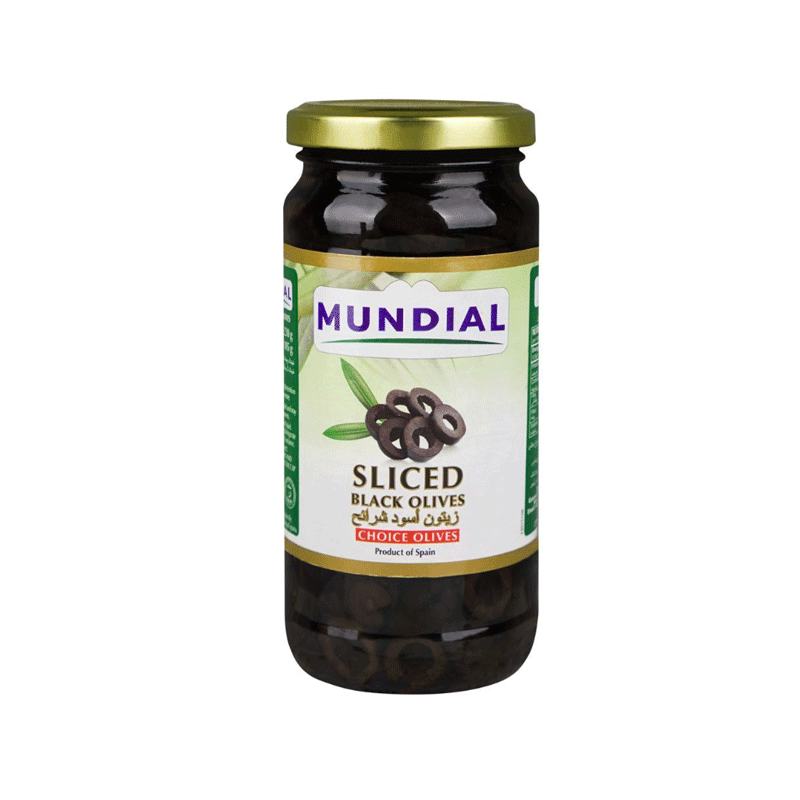 MUNDIAL SLICED BLACK OLIVES 230GM