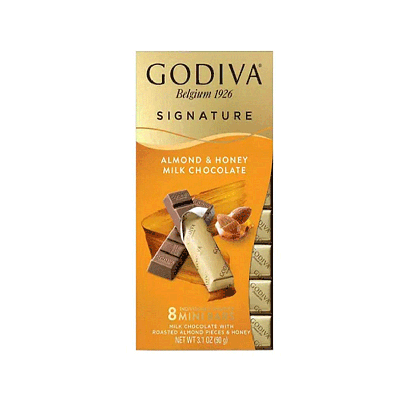 GODIVA ALMOND & HONEY MILK CHOCOLATE 90GM