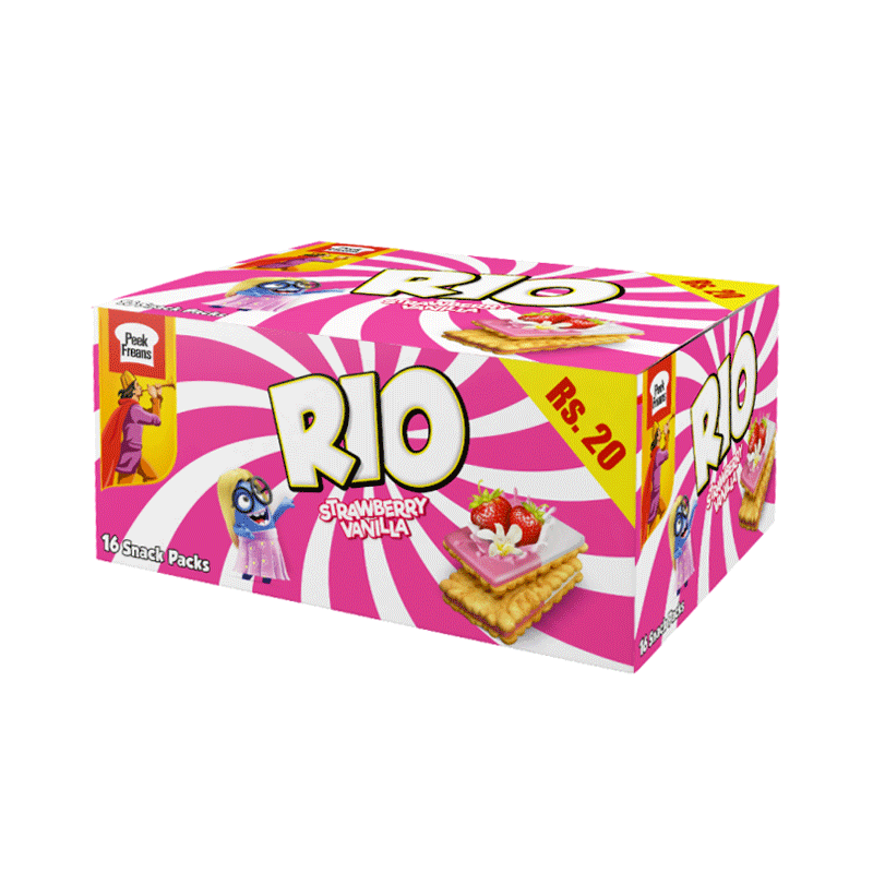 PEEK FREANS BISCUIT RIO STRAW & VANILLA SNACK PACK 16'S