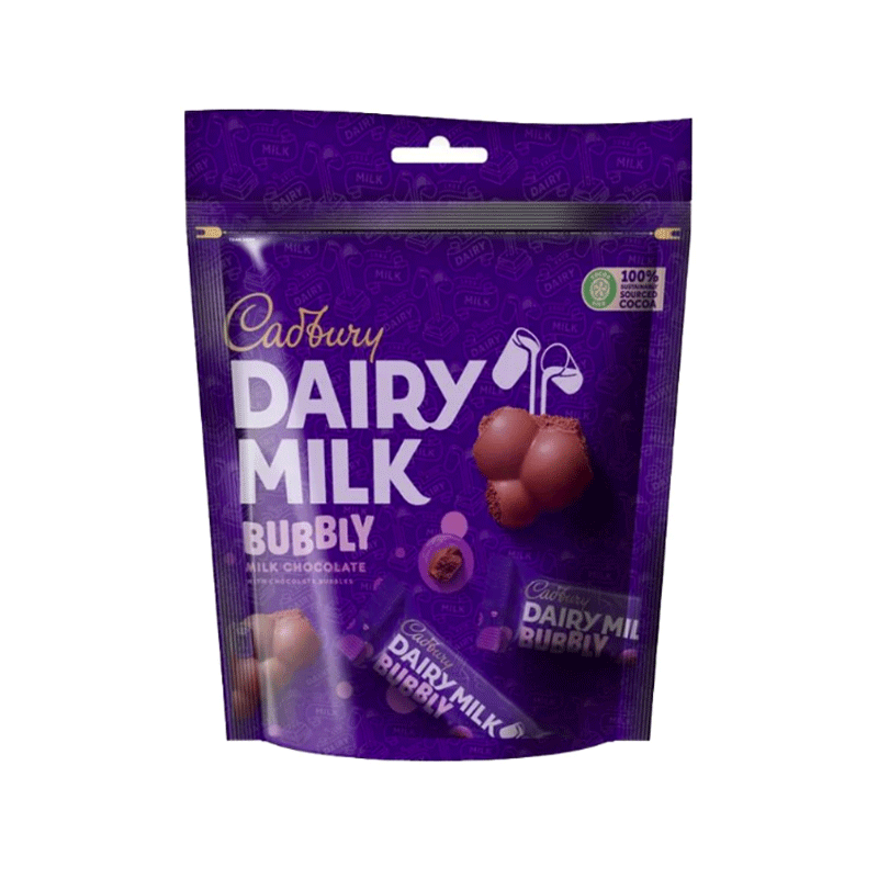 CADBURY DAIRY MILK BUBBLY CHOCOLATE 162GM 12'S POUCH