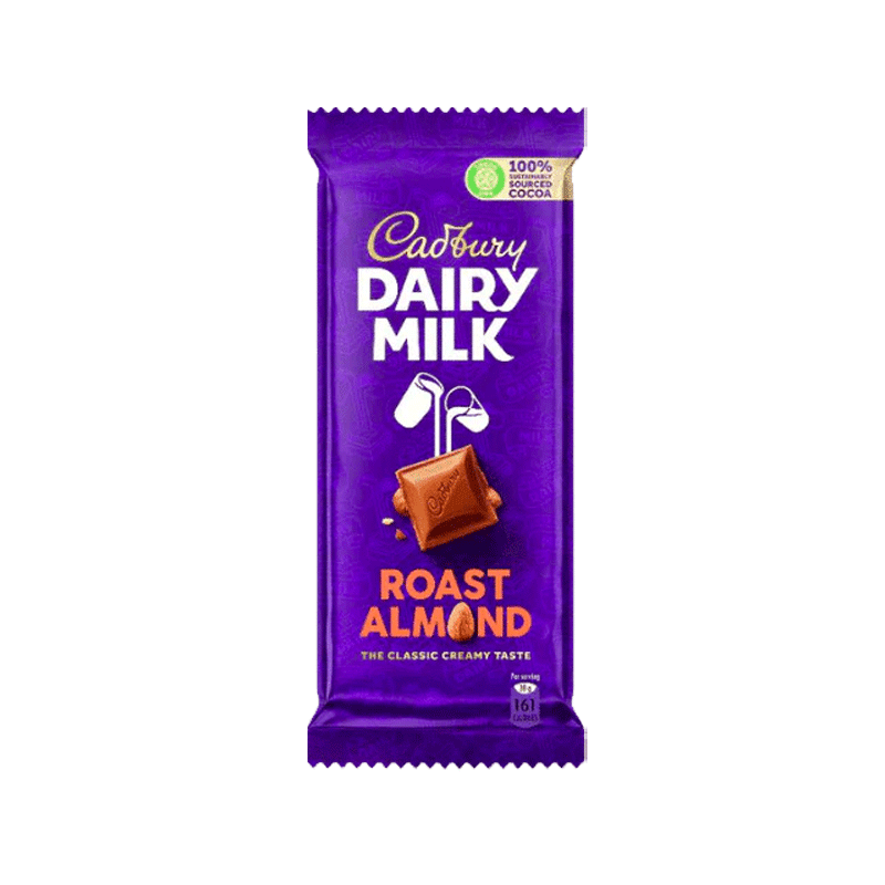 CADBURY DAIRY MILK ROASTED ALMOND 90GM