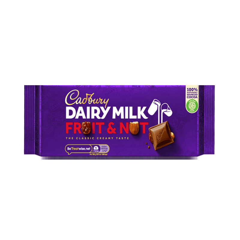 CADBURY DAIRY MILK FRUIT N NUT 180GM IMP
