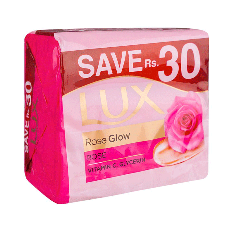 LUX SOAP ROSE GLOW PINK 3X130GM