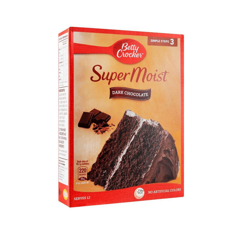 BETTY CROCKER CAKE MIX  DARK CHOCOLATE 500GM