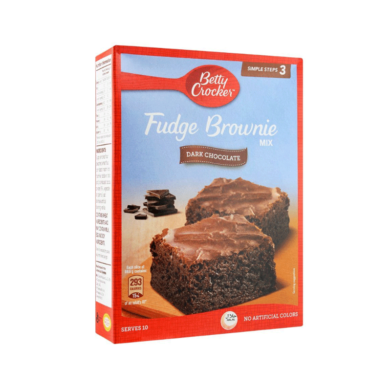 BETTY CROCKER FUDGE BROWNIE DARK CHOCOLATE MIX 500GM