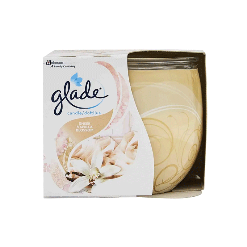 GLADE CANDLE SHEER VANILLA BLOSSOM 120GM